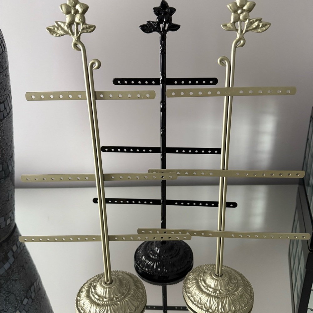 Gold and Black Jewelry Stand